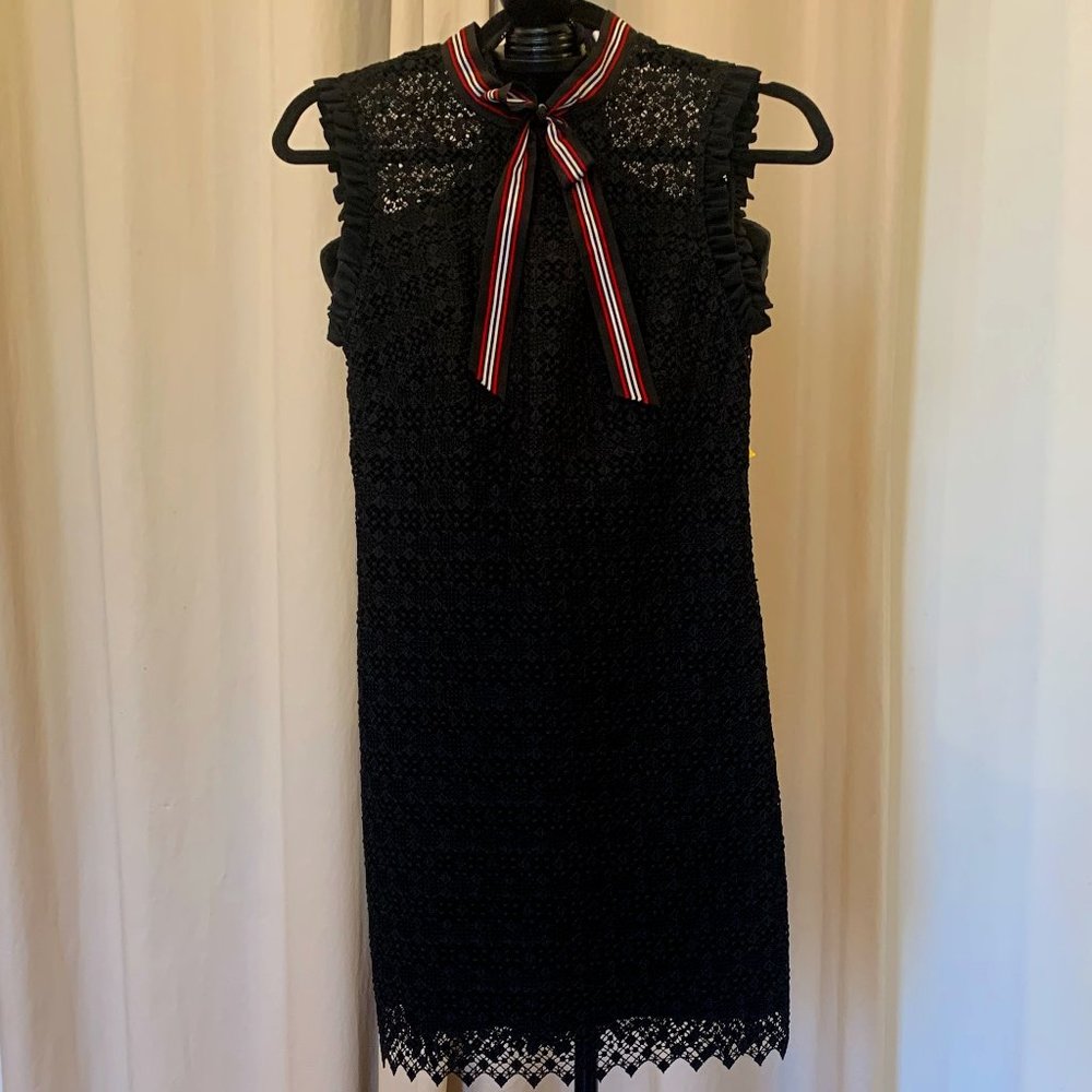 Sandro Lace Dress with unique ribbon detail